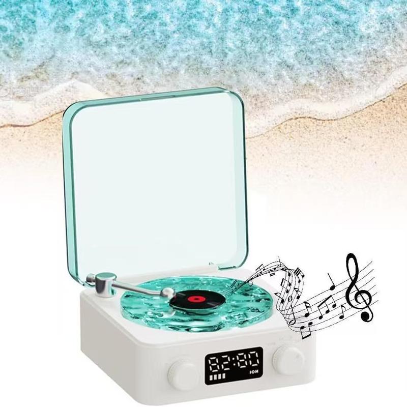 Portable Wireless White-Noise Speaker, USB Rechargeable Bluetooth-compatible Speaker with Atmosphere Light, Desktop Clock Speaker for Home Office