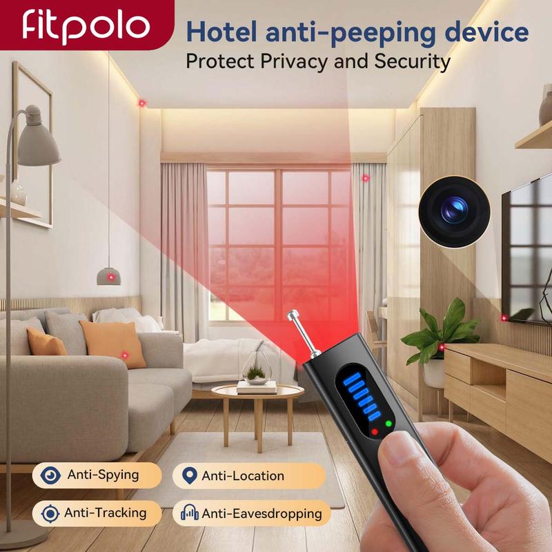 Hidden Camera Detector for Hotel & Private Spaces – Portable RF Signal Scanner with 6 Sensitivity Levels & 4 Modes, 34H Battery for Easy & Secure Use at Home, Office & Travel