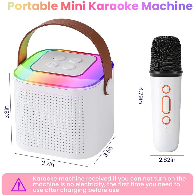 Fall Portable Wireless Karaoke Speaker with Microphone, HIFI Stereo Sound Subwoofers, KTV Speaker Subwoofer with RGB Colorful LED Lights, Karaoke Machine Sound System for Outdoor Sports Travel, Audio Device