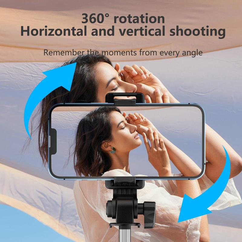 Portable Remote Control Selfie Stick, 1 Count Rechargeable Selfie Stick with Remote Control, Phone Tripod Stand for Outdoor Travel, Phone Accessories