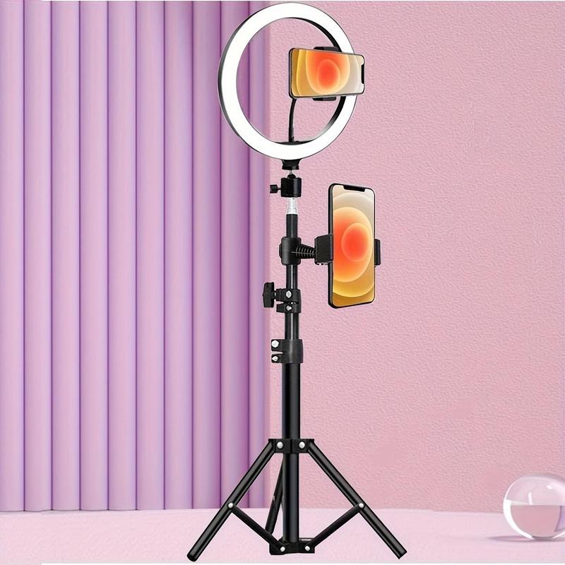 10 Inch Selfie Light Stand, Cellphone Selfie LED Light Stand, 3 Light Modes Smartphone Selfie Stand Ring Light, Selfie Accessories, Summer Essentials, Selfie Phone Tripod