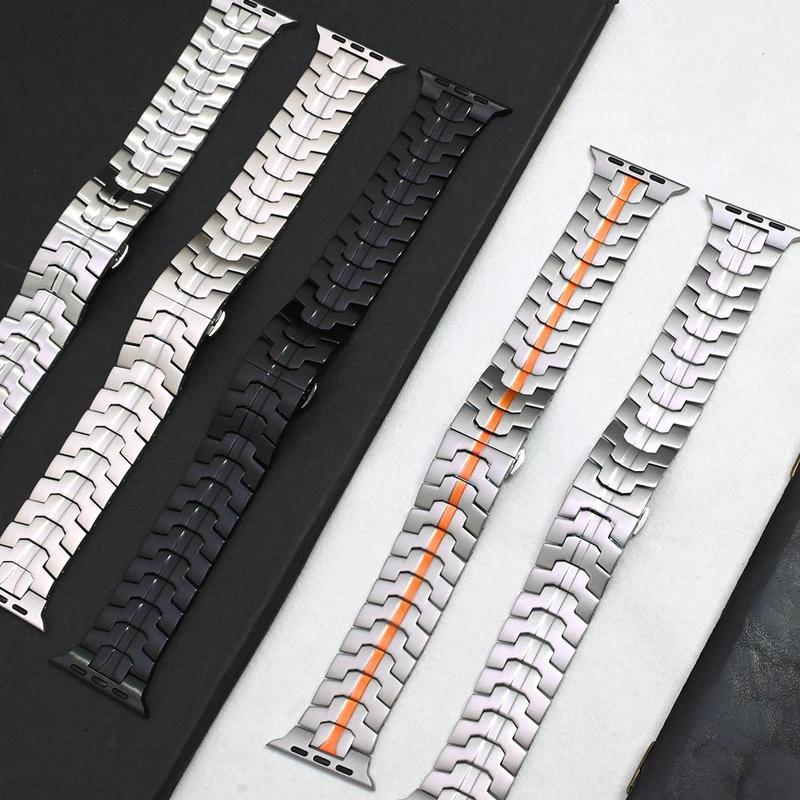 Stainless Steel Watch Band, Luxury Men Watch Band for iWatch Series 10 9 8 7 Se Ultra 1 2, Smart Watch Accessories