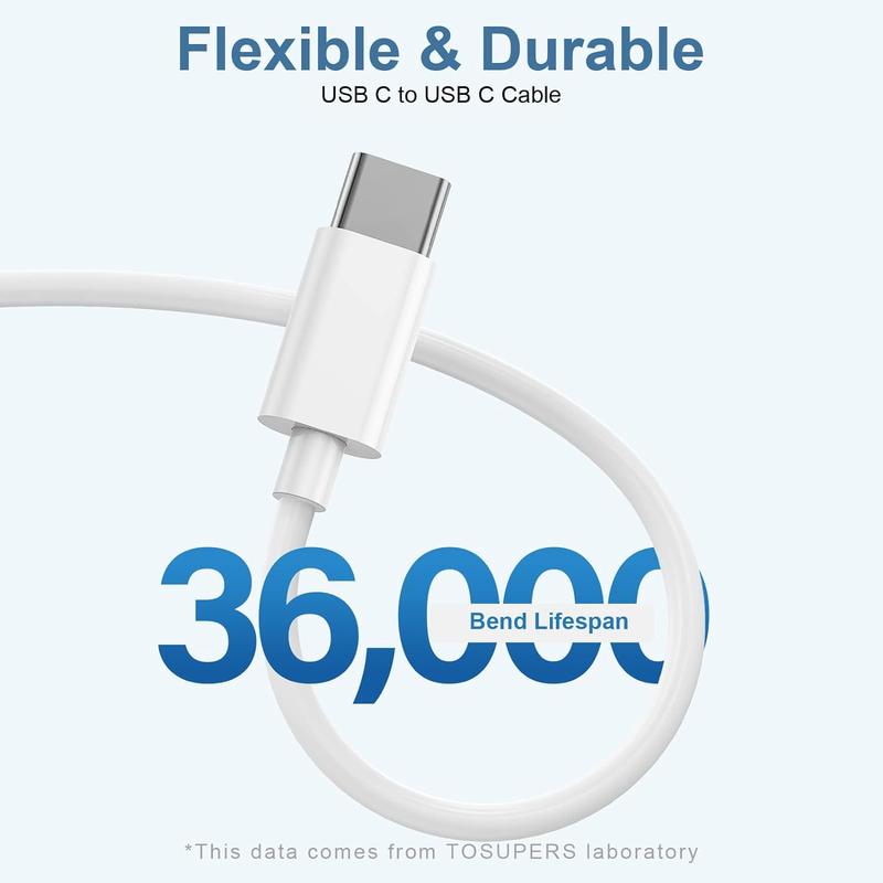 3PCS USB C to USB C Cable,iPhone 15 Charger Cord 6ft,60W Long Type C Fast Charging Cable for Apple iPhone 15 Pro Pro Max Plus, iPad Pro, Air5, MacBook Air, Samsung Galaxy,Android