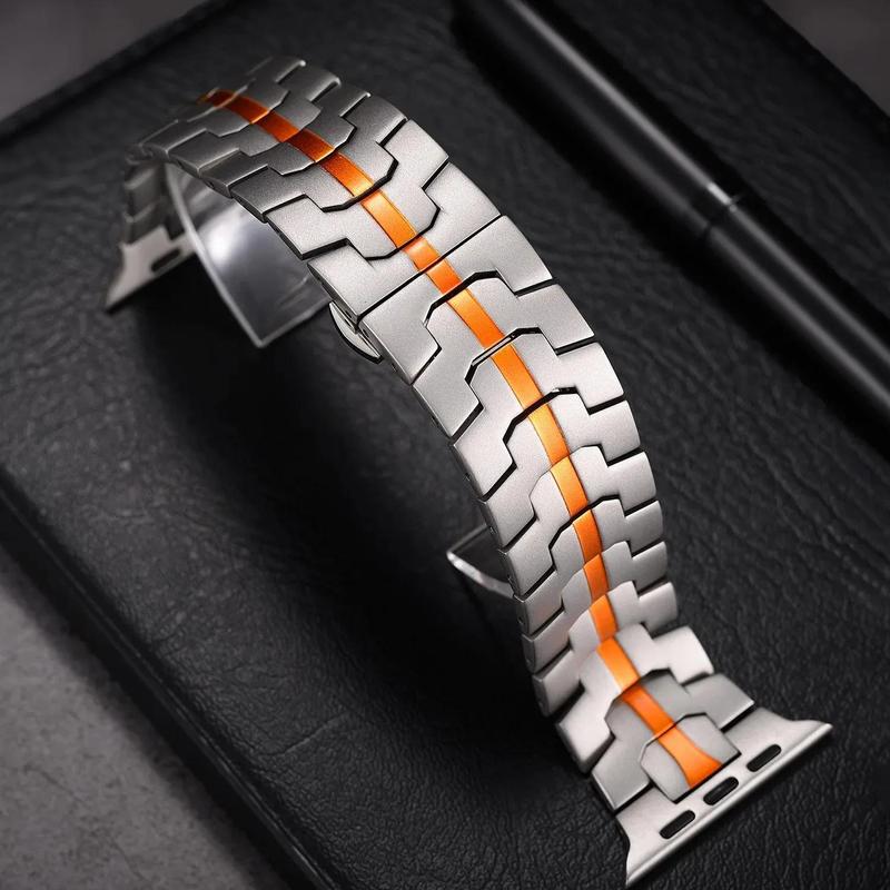 Stainless Steel Watch Band, Luxury Men Watch Band for iWatch Series 10 9 8 7 Se Ultra 1 2, Smart Watch Accessories