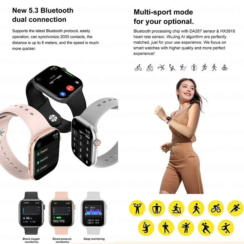 2024 New For Apple DT Watch 10 Smart Watch Men HD AMOLED 4GB Memory Music 3D Surround Bluetooth Call Waterproof Smartwatch Woman