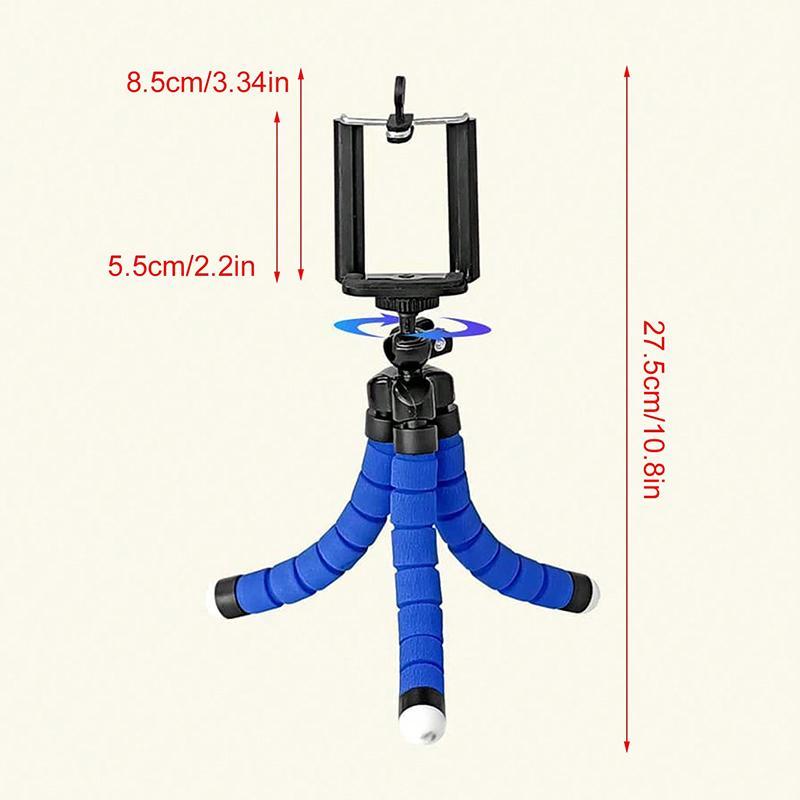 Portable Desktop Phone Tripod Holder for iPhone, Mini Tripod Digital Camera Mobile Phone Stand, Flexible Grip Selfie Stick Tripod Stand