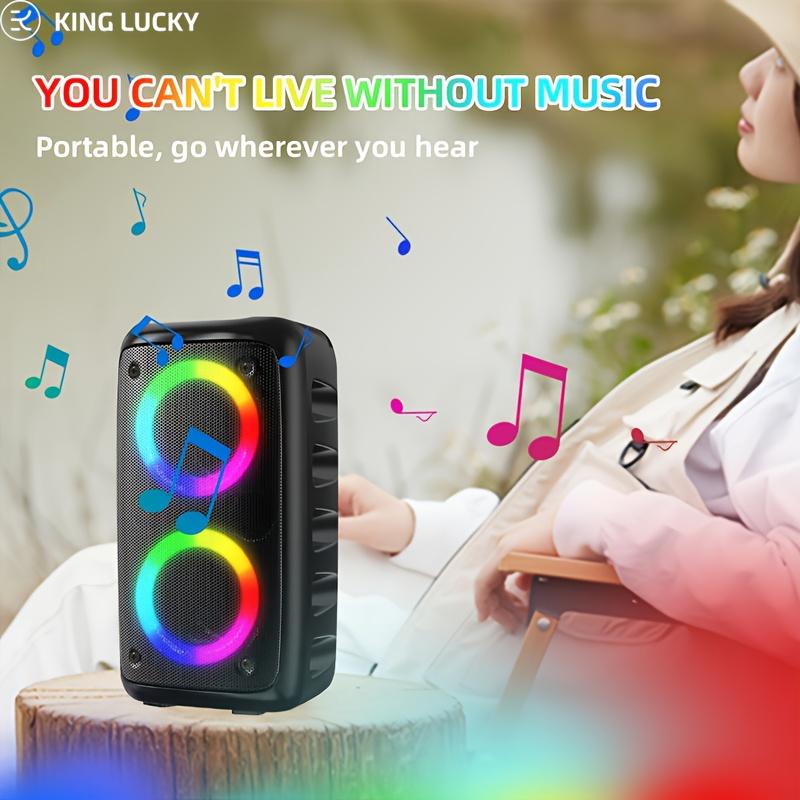 HY-3317 Wireless Speaker with Microphone, Large Loudspeaker Box, Stereo Speaker, Subwoofer, Outdoor Wireless Speaker, Party Disco Light TWS,TF Aux, Mic