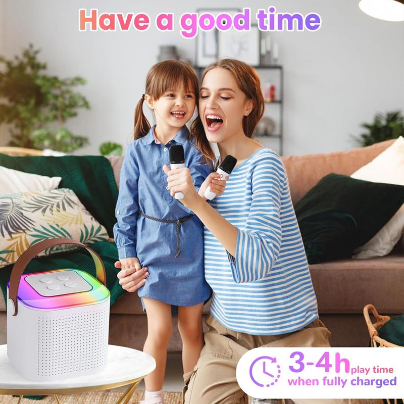 Fall Portable Wireless Karaoke Speaker with Microphone, HIFI Stereo Sound Subwoofers, KTV Speaker Subwoofer with RGB Colorful LED Lights, Karaoke Machine Sound System for Outdoor Sports Travel, Audio Device