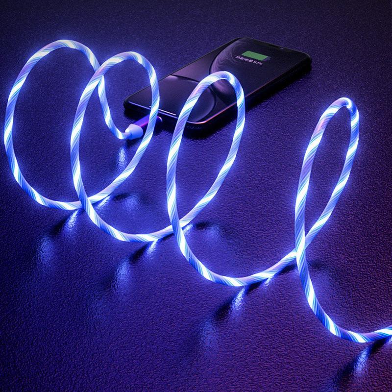 Light Up Lightning Data Cable, Glowing Charging Cable, USB To Lightning Charge Cable Compatible With Apple iPhone