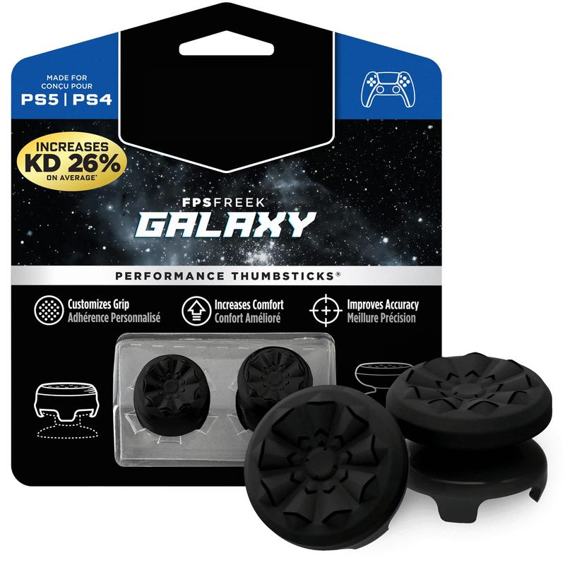 Thumbsticks Galaxy Black for Playstation 4 (PS4),Playstation 5 (PS5) and Xbox One | Performance Thumbsticks | 1 High-Rise, 1 Mid-Rise | Black (Limited Edition)