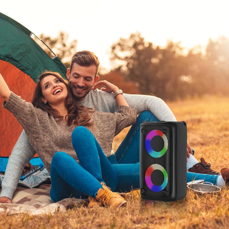 AM-2301 3D Surround Sound Bluetooth Speaker,Wireless Connectivity Audio Compact,  High Quality Sound, Wireless Bluetooth Speaker, Outdoor Wireless Speaker, Bluetooth Speaker with RGB Breathing Light, 3D Stereo Surround Sound Speaker