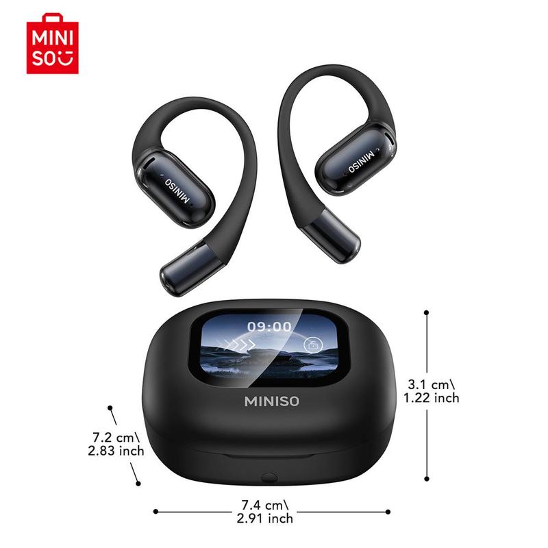 MINISO Wireless Open-ear Earphone, Touch Control Earbuds with Charging Case, Low Latency Bluetooth-compatible Earbuds Headset for Android & iOS Devices