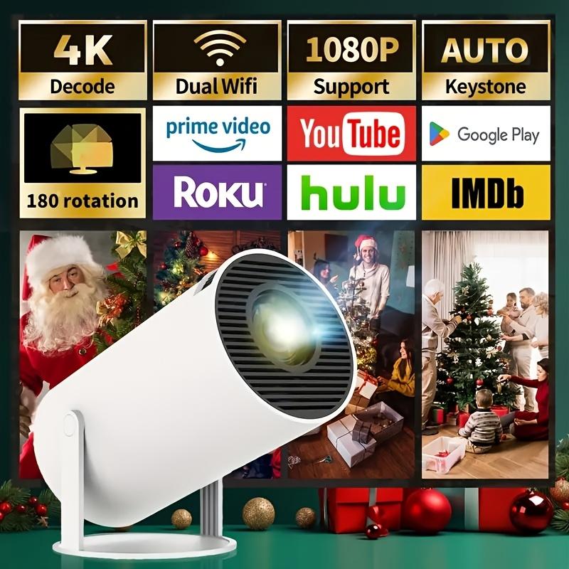 Sharp Display, Ultra-Portable 4K Mini Projector - Smart WiFi & Wireless, Adjustable Screen, 180° Rotation, USB Powered - Perfect for Home Entertainment