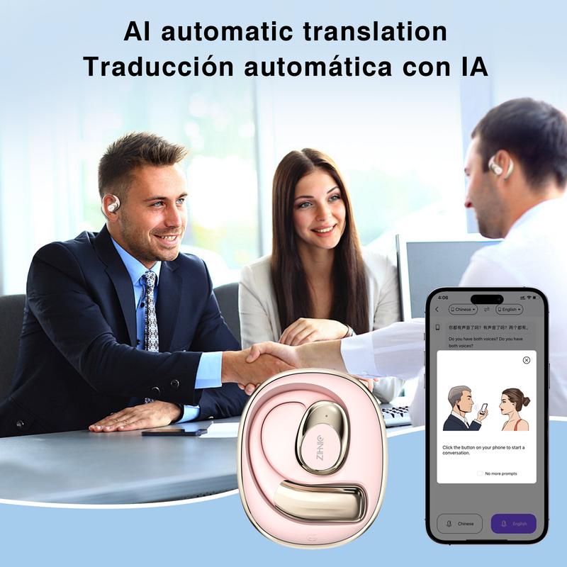 ZIHNIC S09 AI Translation Earbuds Language Translation Device & Accents Translation in Real Time for Travel Business Learning