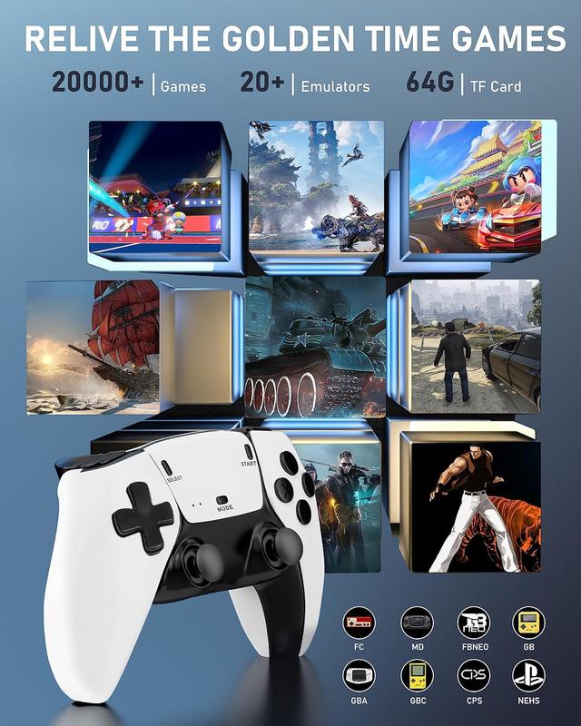 [flash sale] 20000+ Games Wireless Retro Game Stick, Vintage Game Stick HD Output System Built in 23 Emulators Plug and Play Video Game Consoles with 2.4G Wireless Controllers,64GB TF Card for All of Ages