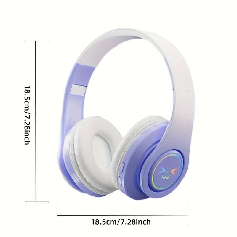 Over-ear Wireless Headphone, Noise Cancelling Headphone with Light Effects, High Quality Bluetooth-compatible Headset for Gaming, Music, Office, Home