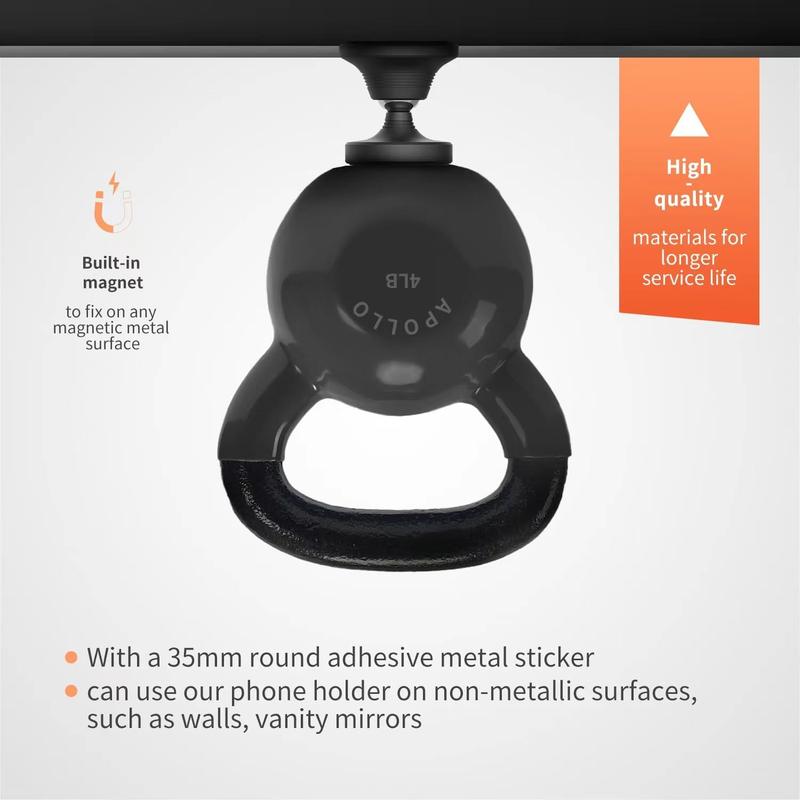 360° Adjustable Gym Magnetic Phone Holder – Alloy Base, Compatible with iPhone 15 14 13 12 Series, Fitness Accessory mag safe silicone suction