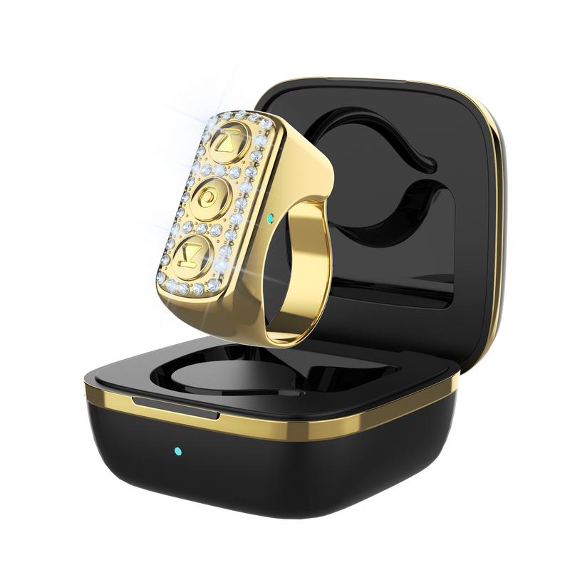 Xring Scrolling Ring Remote Control Ring with Rhinestones, Bluetooth Selfie & Video Recording Remote,Music Control for iPhone,iPad,Android,Smartphone