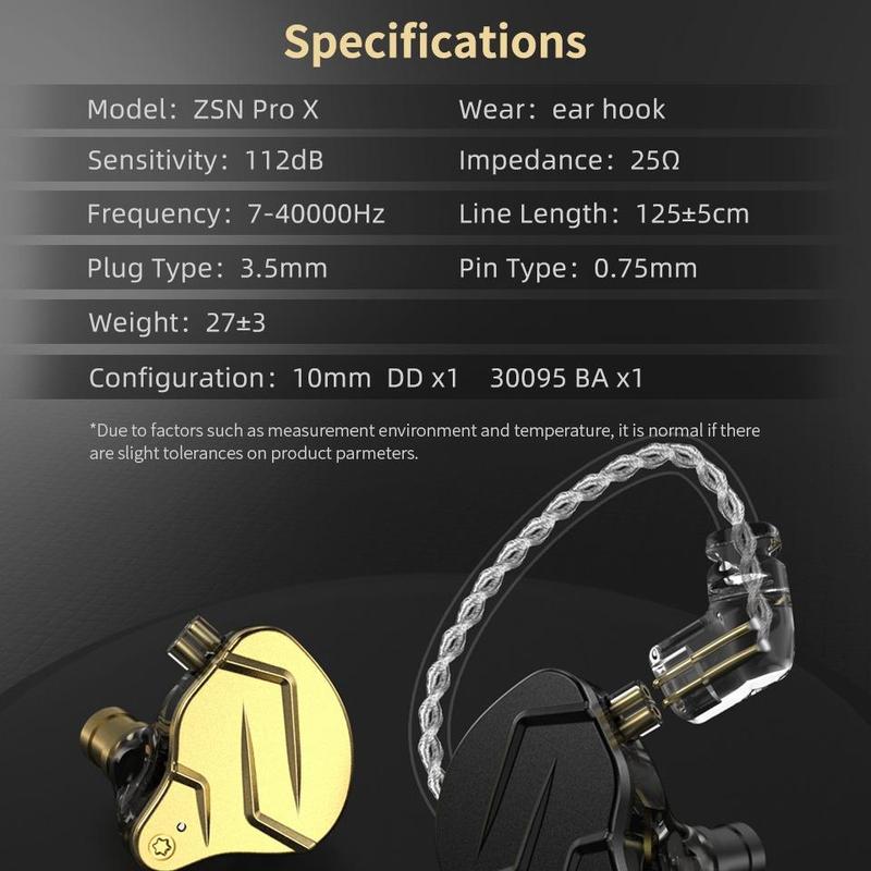 In-ear Design Monitor Wired Earphone, Wired Gaming Earbuds, Hifi Headphones with Hybrid Dual Driver, High Fidelity Earphone with Detachable Cable