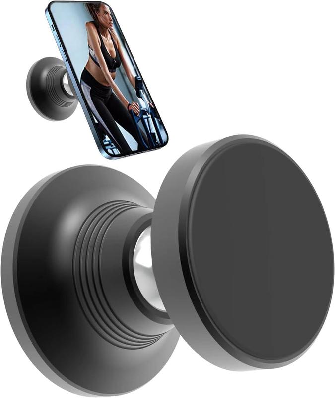 360° Adjustable Gym Magnetic Phone Holder – Alloy Base, Compatible with iPhone 15 14 13 12 Series, Fitness Accessory mag safe silicone suction