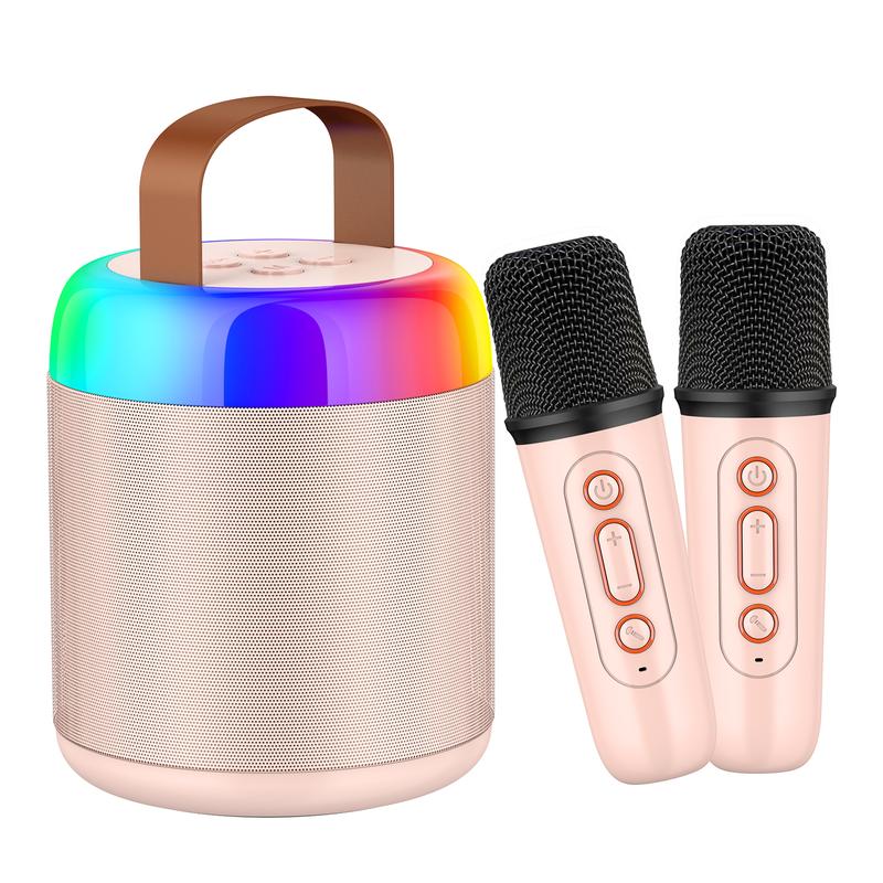 Fall Portable Wireless Karaoke Speaker with Microphone, HIFI Stereo Sound Subwoofers, KTV Speaker with RGB Colorful LED Lights, Karaoke Machine Sound System for Outdoor Sports Travel, Audio Device, Room Accessories Smartphone