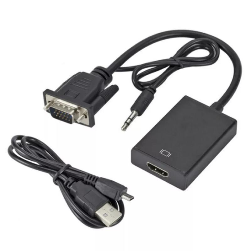 VGA To HDMI Converter 1080P HD Adapter With Audio Cable For HDTV PC Laptop TV