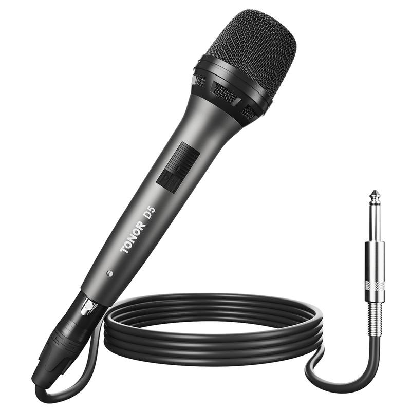 TONOR D5 Professional Vocal Microphone for Singing, Dynamic Handheld Wired Karaoke Mic, Cardioid Studio Microfono with 5M XLR to 1 4