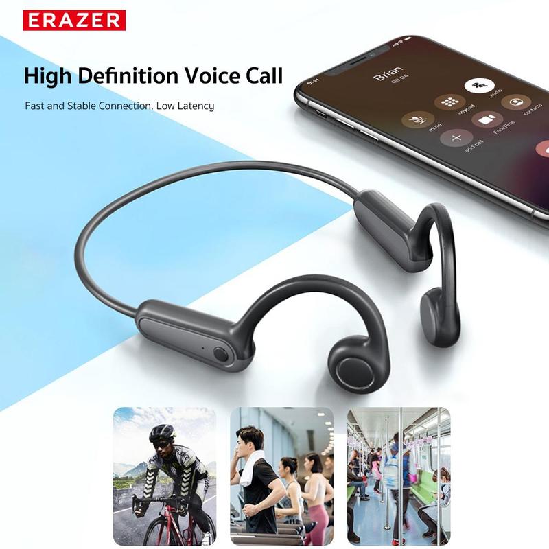 Erazer XF22 Bone Conduction Earphone, Sports Wireless Headset for Running, Sport Earphone, HiFi Sound Call BT5.4 Fast Charging Open Ear Headphone, Running Conduction Earphone