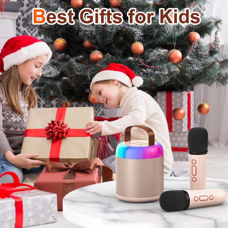 Fall Portable Wireless Karaoke Speaker with Microphone, HIFI Stereo Sound Subwoofers, KTV Speaker with RGB Colorful LED Lights, Karaoke Machine Sound System for Outdoor Sports Travel, Audio Device, Room Accessories Smartphone