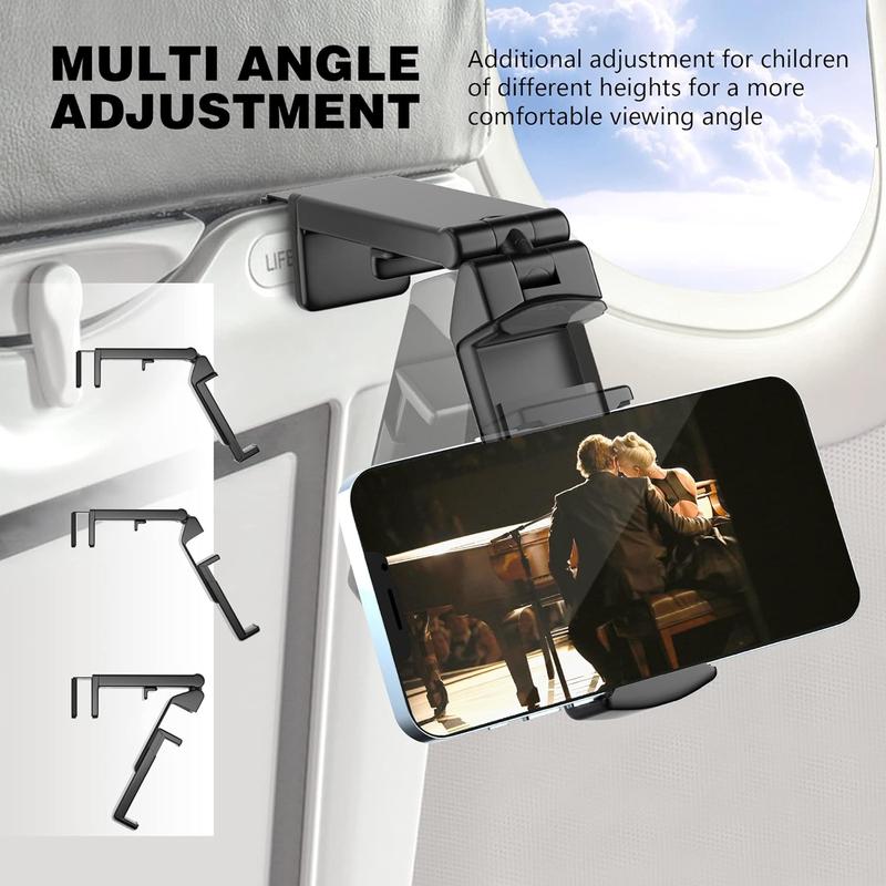 Universal In Flight Phone Holder Mount for Hands Free Viewing - Smartphone Cellphone Stand Durable Plastic