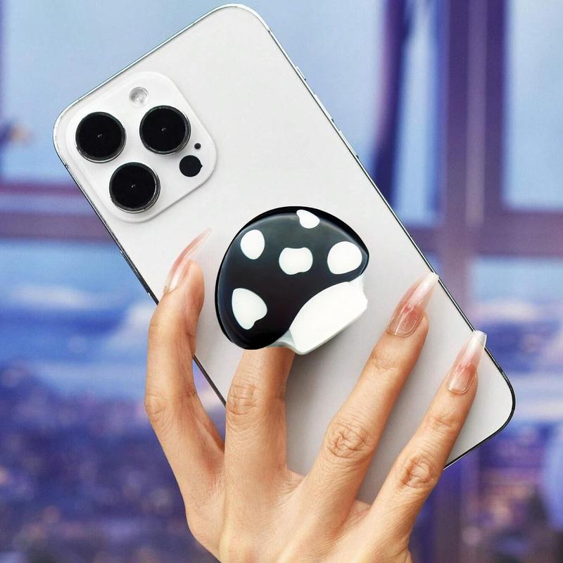 Cute Mushroom Design Phone Ring Holder, Creative Mobile Phone Push-pull Integrated Folding Stand, Fashion Phone Accessories for Phone Decoration