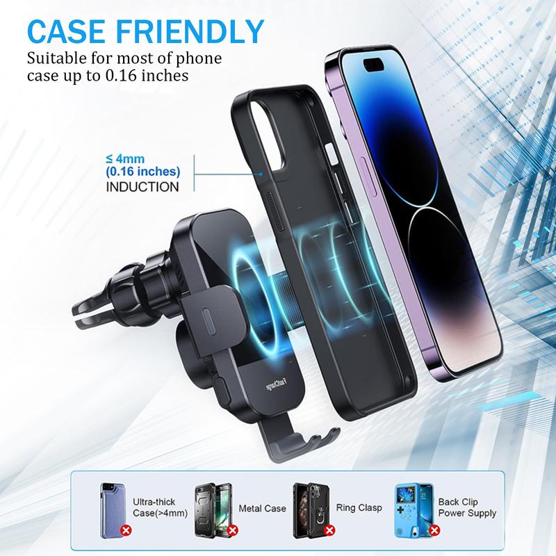 Wireless Car Charger,15W Auto Clamping Car Charger Phone Mount Holder fit for iPhone 15 14 13 12 Mini Pro Max 11 XR XS, Samsung Galaxy S24 Ultra S23 S22 S21+ Note 20, etc