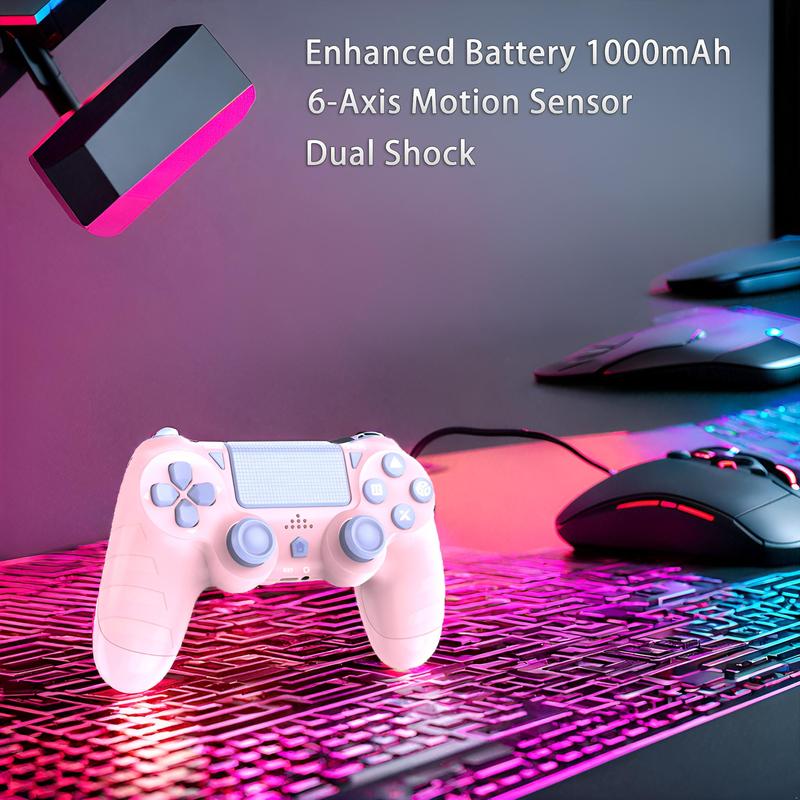 Wireless Controller for PS4 Pro Slim & PC, 1000mAh Battery, 6-axis Motion-Sensor, Audio Jack, Console Accessories