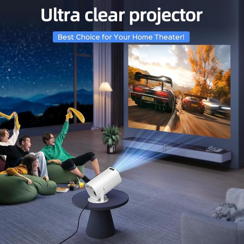 Portable HD Projector, Home Theater Projector, WiFi-compatible BT Projector with Remote Control, Mini Projector for Home, Outdoor, Office