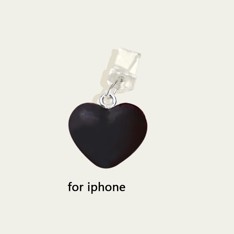 Heart Shaped Phone Earphone Hole Dust Plug, Silicone Phone Earphone Hole Dust Plug, Phone Earphone Hole Dust Plug for iPhone Type-C