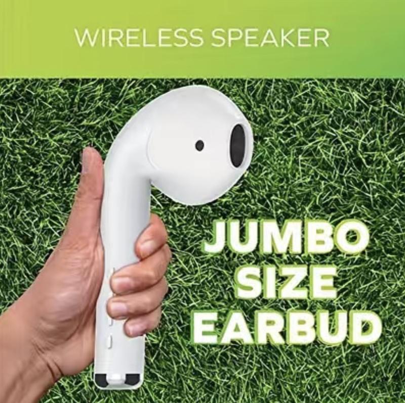 Jumbo Size Earbud Wireless Speaker Audio Bluetooth Rechargeable Portable Stereo Smartphone