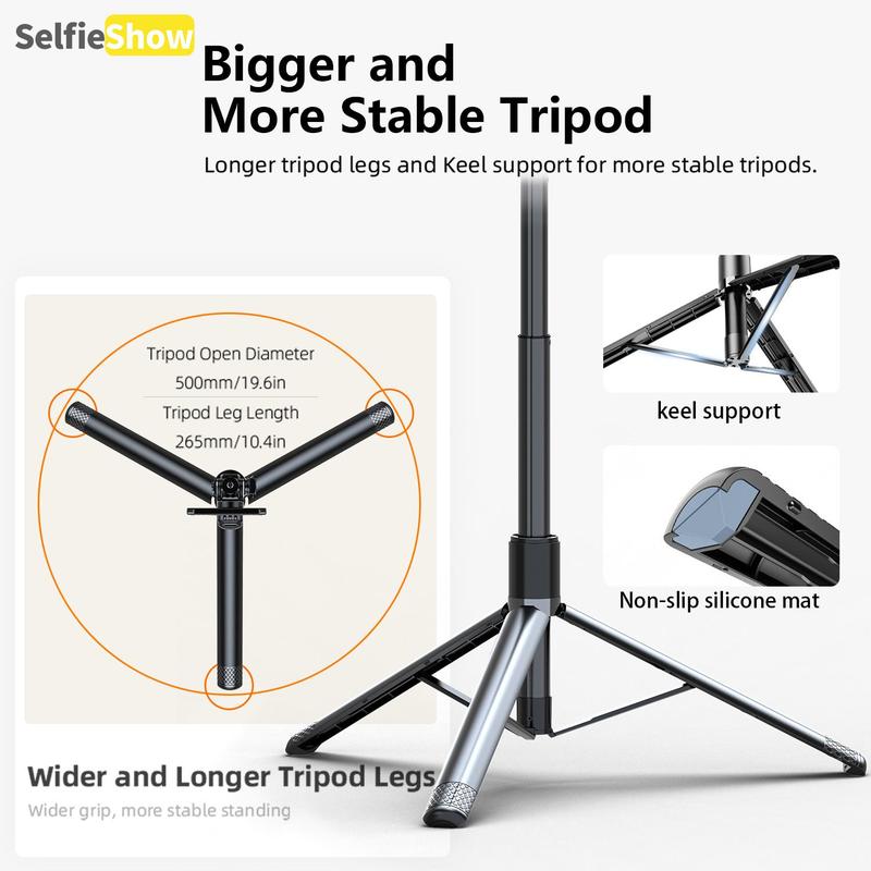 SELFIESHOW Selfie Stable Tripod, Portable Phone Tripod Stand with Remote Control, Multifunctional Phone Tripod for Travel, Party, Live Streaming