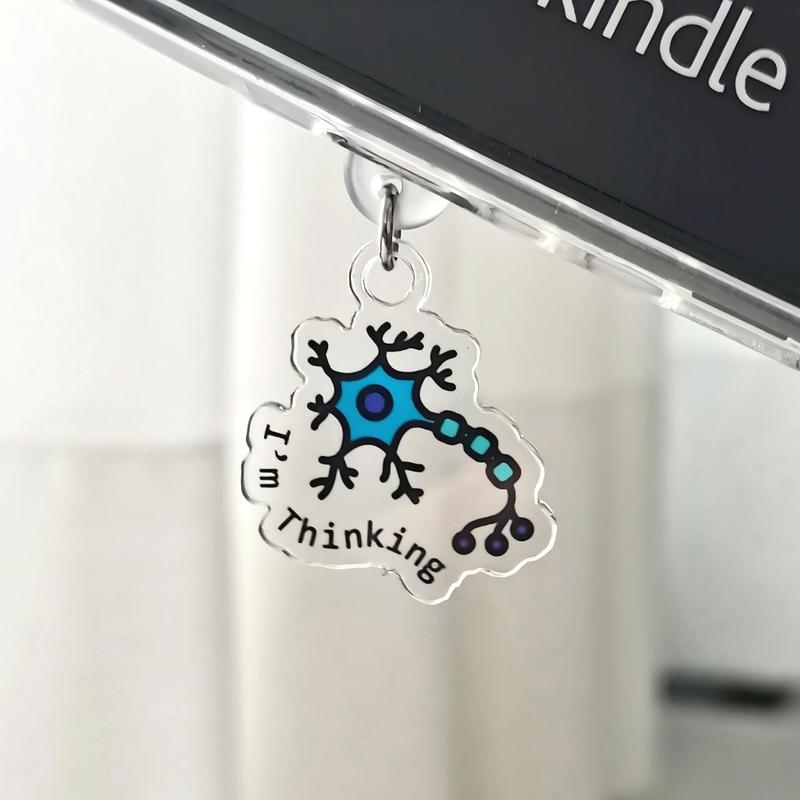 Acrylic Kindle ebook Phone Charm Dust Plug Bookish Books Bookworm Reading