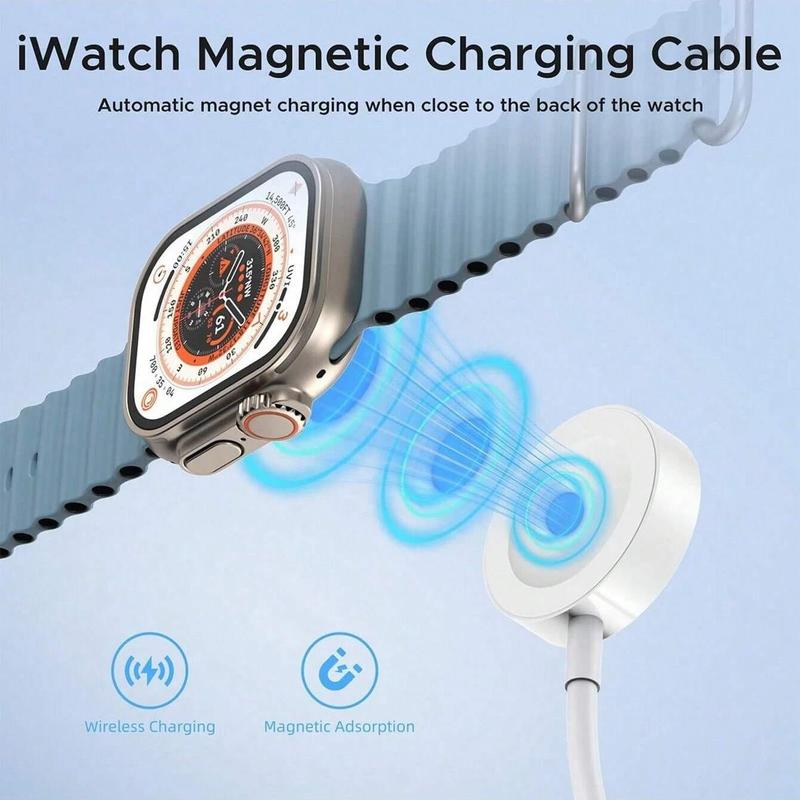 Magnetic Wireless Charger, Fast Charging USB Magnetic Wireless Charger, Phone Accessories Compatible with iWatch Series Ultra 9 8 7 6 SE SE2 5 4 3 2 1