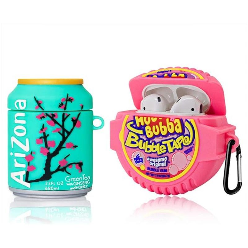 [2Pack] Cute Cartoon Protective Case For Airpod 2 1, Funny Kawaii Food Pattern Bubble Gum And Drinks Protective Case, Non-Slip And Anti-Shock Stylish Headphone Cover For Airpods 1&2