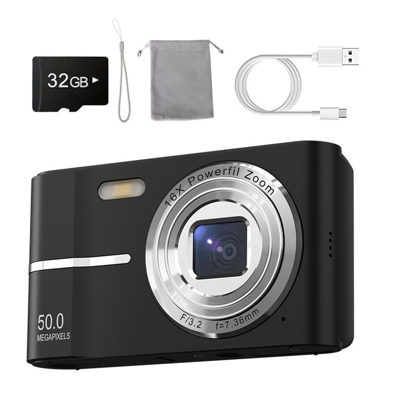 Fall FHD 1080P Digital Cameras with SD Card, 16X Digital Zoom, Portable Mini Digital for Students Boys Girls, Point and Shoot Portable Digital for Gifts, Back To School Gifts, Boyfriend Gift