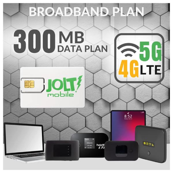 Jolt Mobile Data Only SIM Card for Hotspots, WiFi Dongles, MiFi, USB Sticks, Mobile Routers, and More - Broadband and IoT Devices Nationwide AT&T 4G LTE - Triple Cut SIM Card