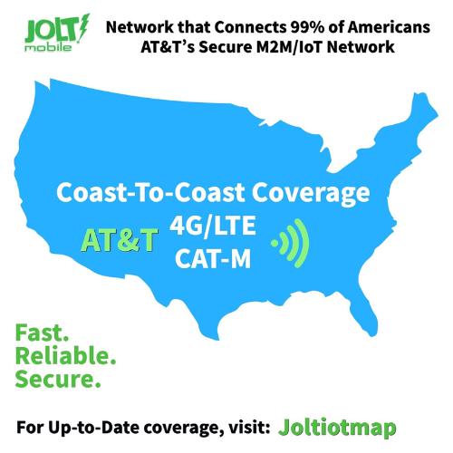 Jolt Mobile Data Only SIM Card for Hotspots, WiFi Dongles, MiFi, USB Sticks, Mobile Routers, and More - Broadband and IoT Devices Nationwide AT&T 4G LTE - Triple Cut SIM Card