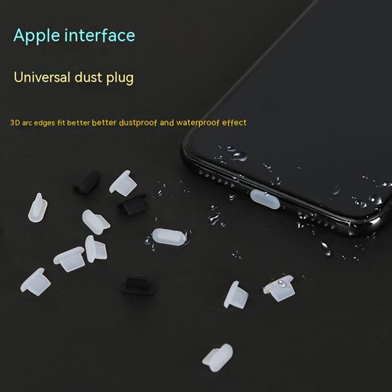 Silicone Phone Charging Data Port Dust Plug (6 Counts), Phone Charging Data Port Dust Cap, Suitable for iPhone Lightning Charging Data Port, Phone Accessories