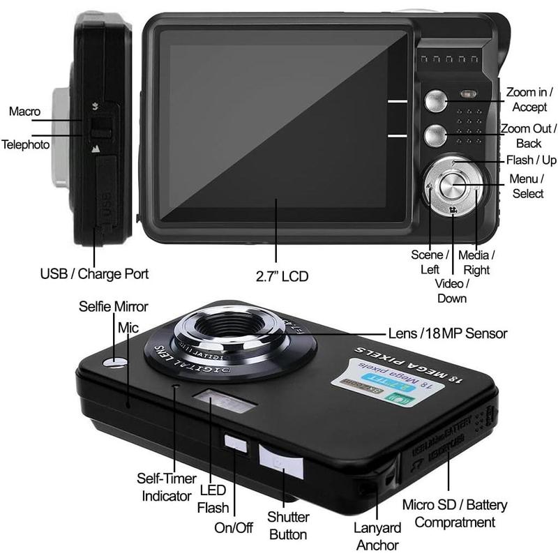 18MP Megapixel Digital Camera with 2.7