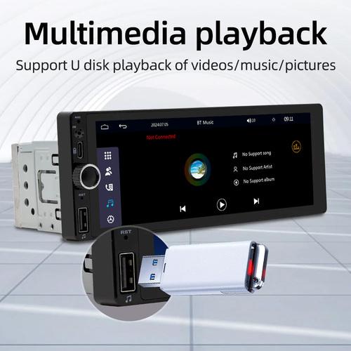 6.86 Inch Car MP5 Player With Type C Support Carplay Android Auto BT FM Mirror Link Play Music Car Stereo With Mic Audio Mp4