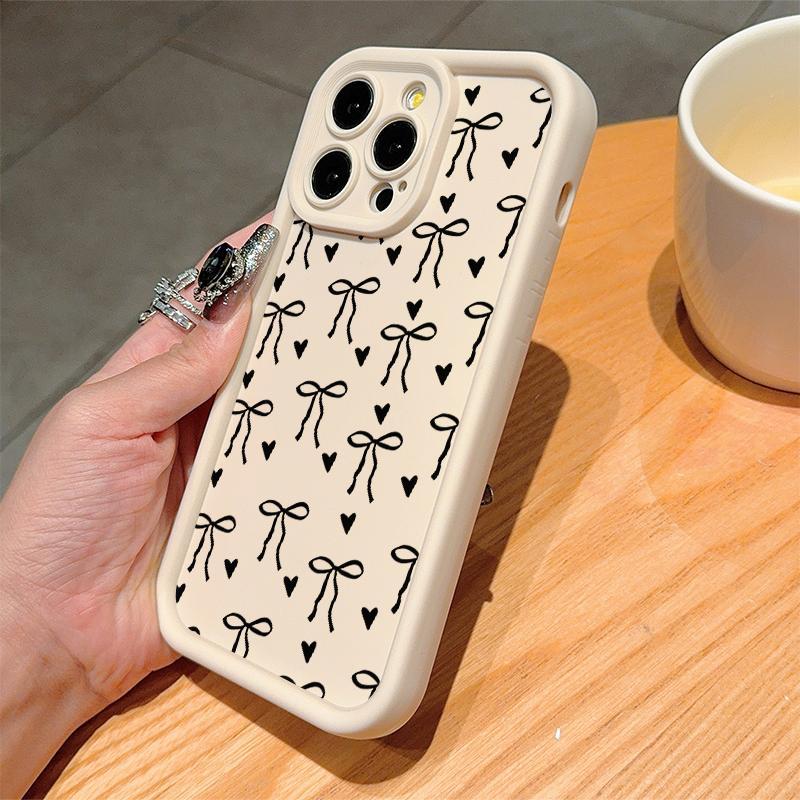 Bowknot Pattern Phone Case, Anti-drop Cellphone Protective Case, Total Protective Shockproof Mobile Phone Cover for iPhone 15 14 13 12 11 Pro Max Series