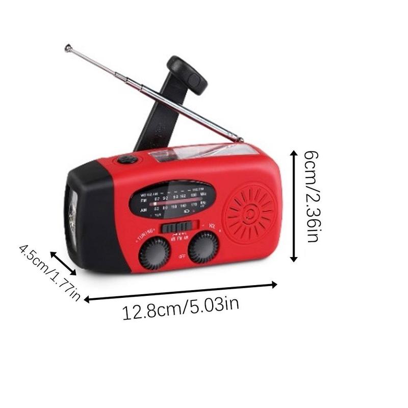 PENGTENG Solar Powered Radio with 3 LED Lights, AM FM NOAA Radio with Flashlight & Power Bank Function, Portable Radio with Solar Panel & Hand Crank for Outdoor