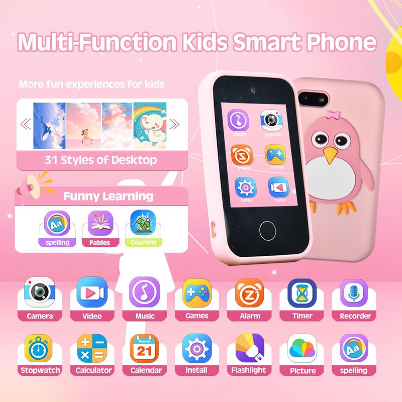 KGG Multifunctional Student Smart Phone, Rechargeable Fun Learning Educational Device, Student Phone with Dual Camera & Video Recording, Birthday Gifts for Boys and Girls