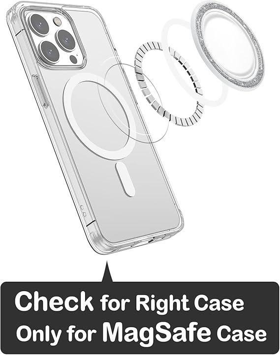 GaNinno Magnetic Base-Compatible with PopSocket Phone Grips and iPhone MagSafe Cases,Kindle  Accessories Transparent Wireless Cellphone Stand